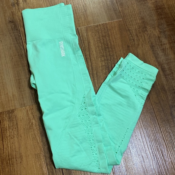 Gymshark Pants - Gymshark mint green seamless high rise leggings EUC size small